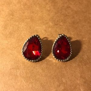 vintage bold earrings red